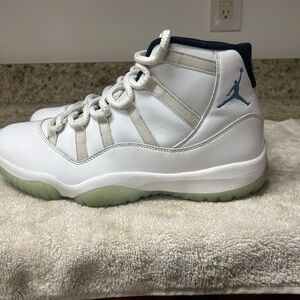 Jordan White and Blue High-Top Sneakers